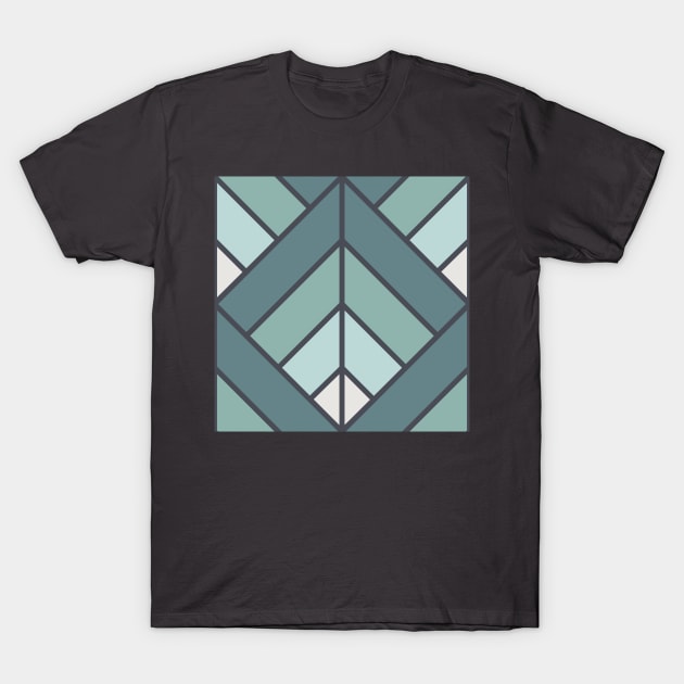 Geometric Pattern: Art Deco Diamond: Seafoam T-Shirt by Red Wolf